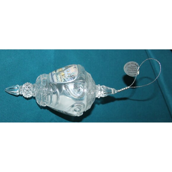 2017 Thomas Kinkade Crystal Christmas Ornament All Calm All Bright Holiday Decor - Picture 3 of 6